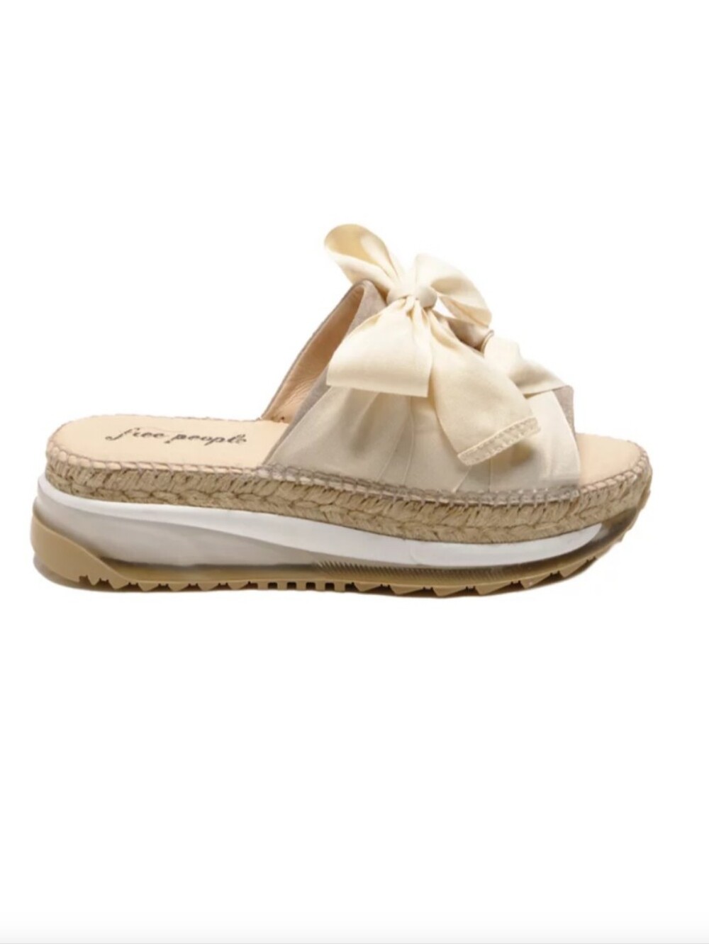 Free People 9.5/10 Cream Espadrille Platform Sandal with Tie-Back Size 41 Euro